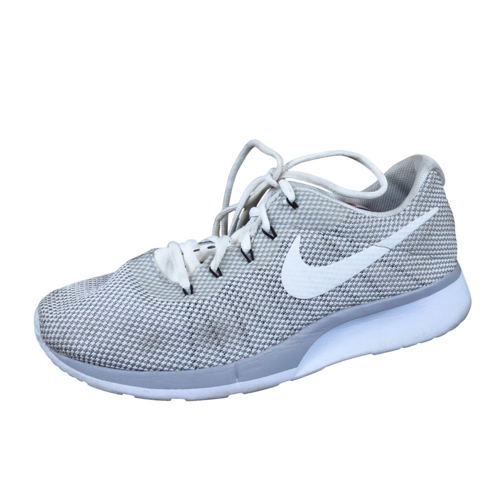 Nike Tanjun Racer Women Running Shoes Size 10 Athletic White Black Grey Mesh